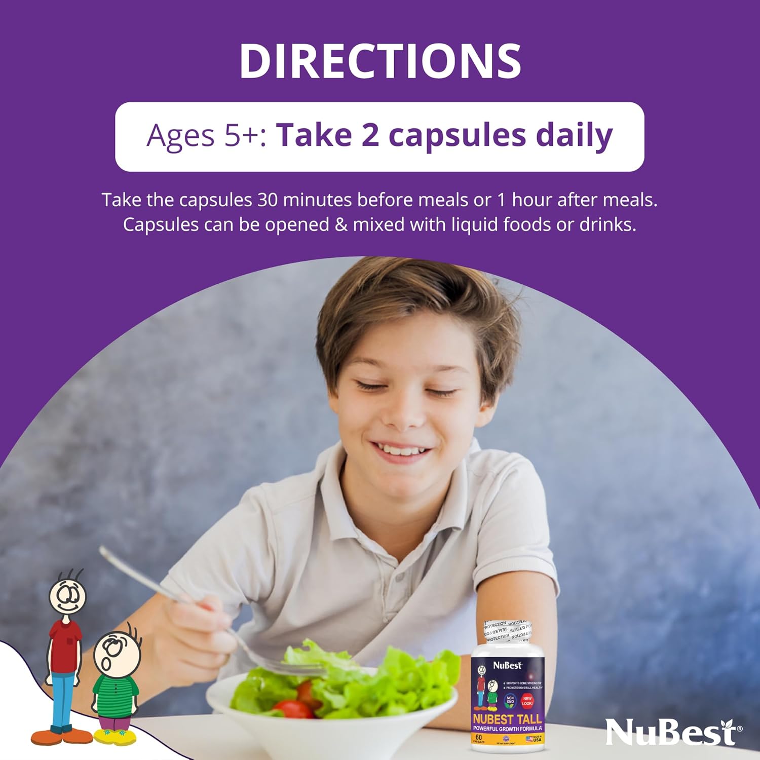 NuBest Tall - Bone Strength & Growth Supplement for Children & Teenagers - 60 Capsules - görsel 4
