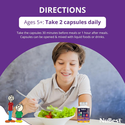 NuBest Tall - Bone Strength & Growth Supplement for Children & Teenagers - 60 Capsules
