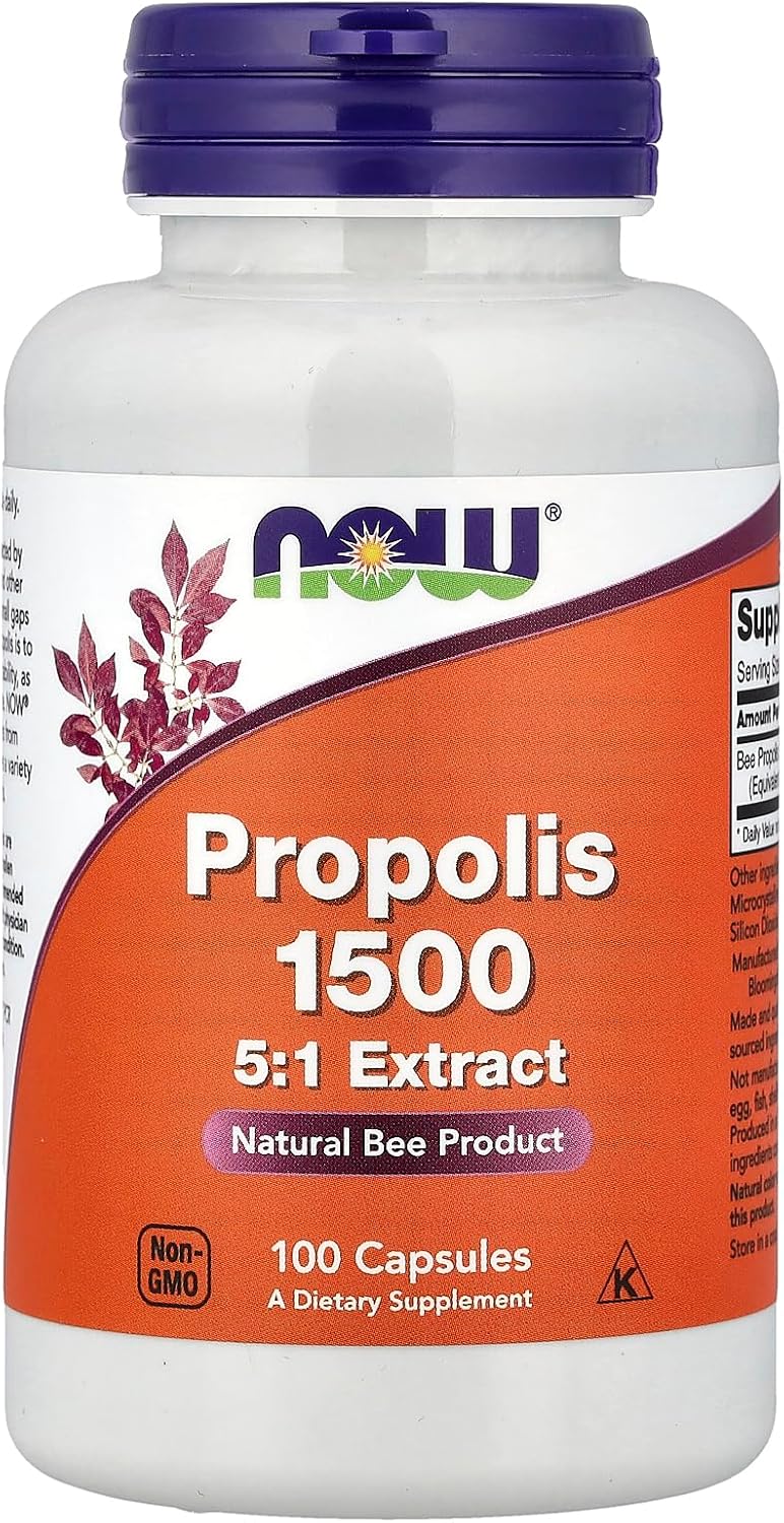 NOW Foods Propolis 1500 mg - 100 Capsules - görsel 1