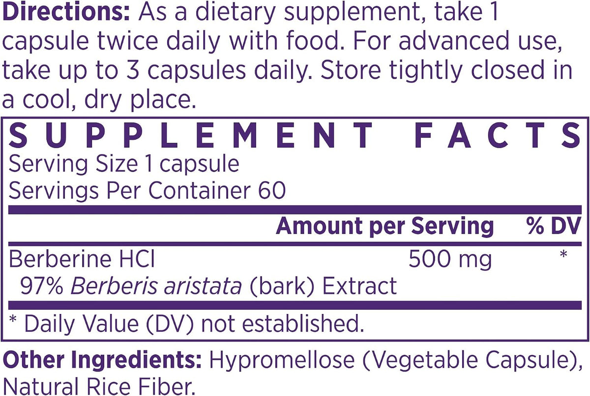 NAOMI Himalayan Berberine 500mg – HIMABERB® – 97% Pure Berberine HCl: Water-extracted from wildcrafted Berberis – Image 2