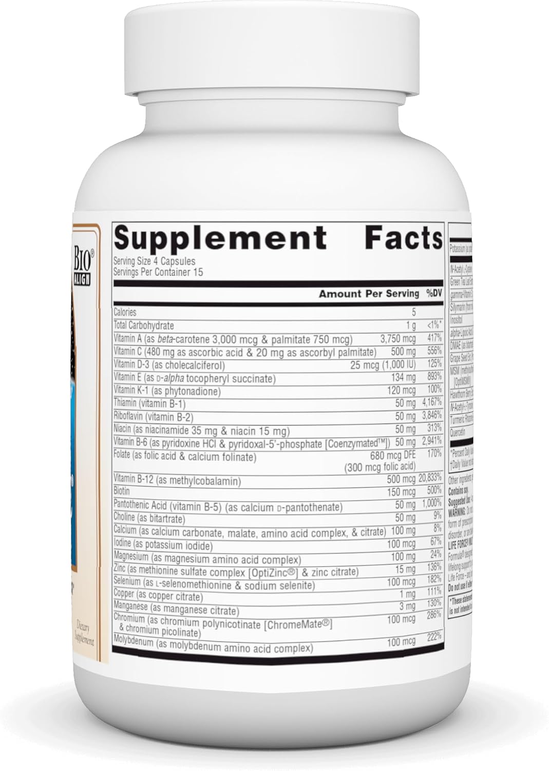 Source Naturals Life Force Iron Free Daily Multivitamin, High Potency, 60 Capsules - görsel 2