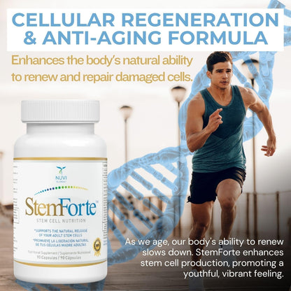 NuVi Global StemForte Stem Cell Supplement | Anti-Ageing Cellular Nutrition | 90 Capsules