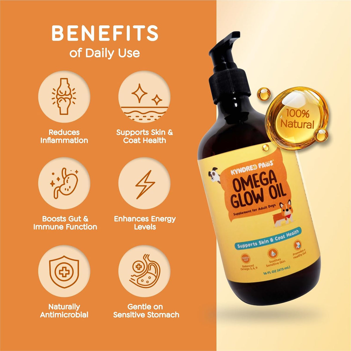 Kyndred Paws Omega-3-6-9 Oil for Dogs – 250 ml - görsel 3