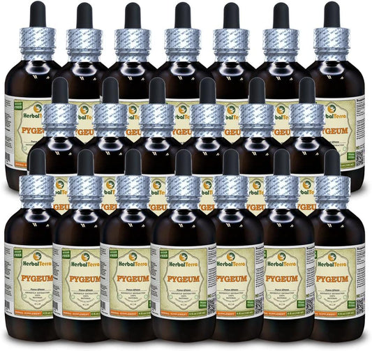 HerbalTerra African Cherry Pygeum (Prunus Africana) Tincture - Concentrated Liquid Extract, 20 x 120 ml (approx. 4 fl oz)