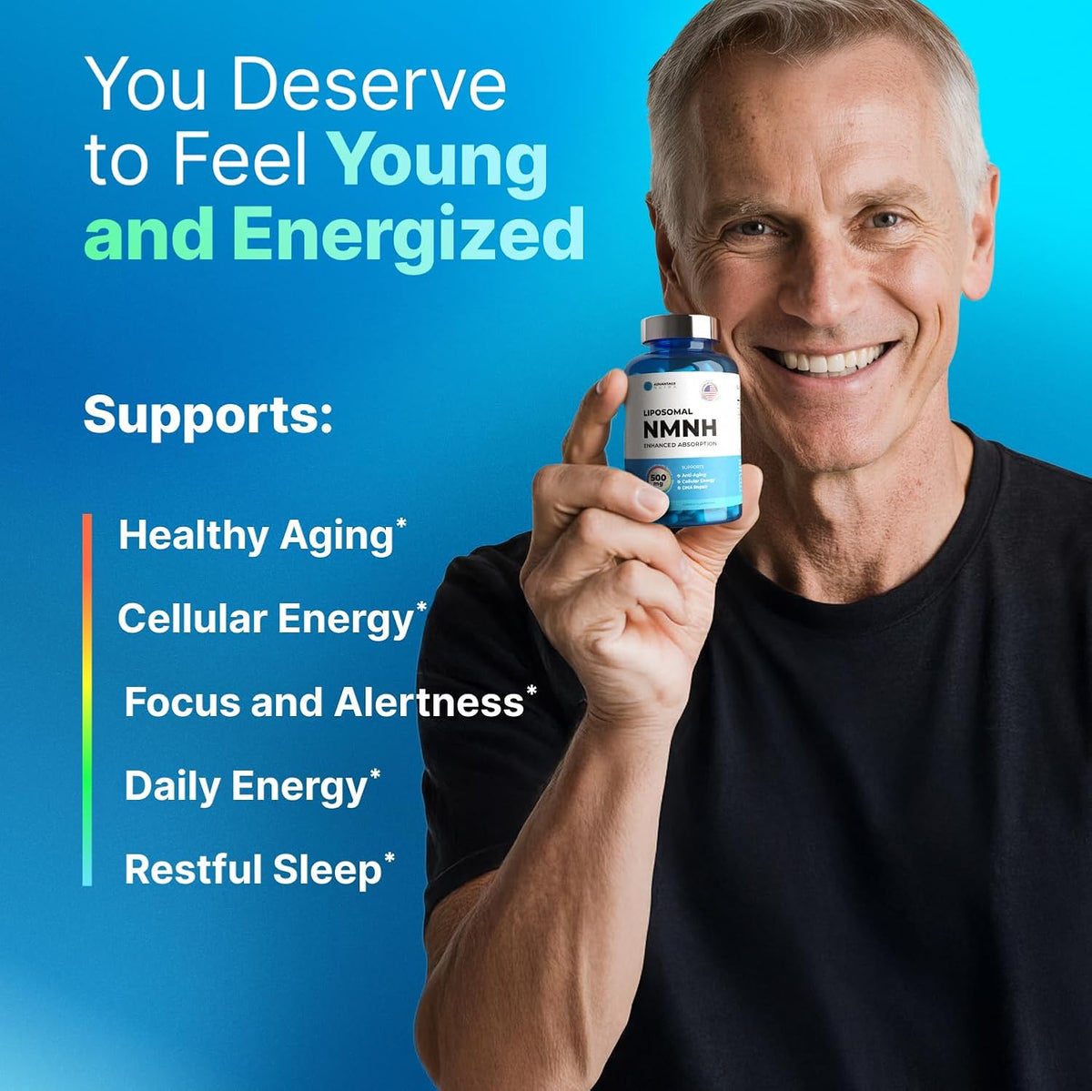 Liposomal NMNH 500 mg – NAD+ Supplement for Energy, Focus & Anti-Ageing - görsel 3