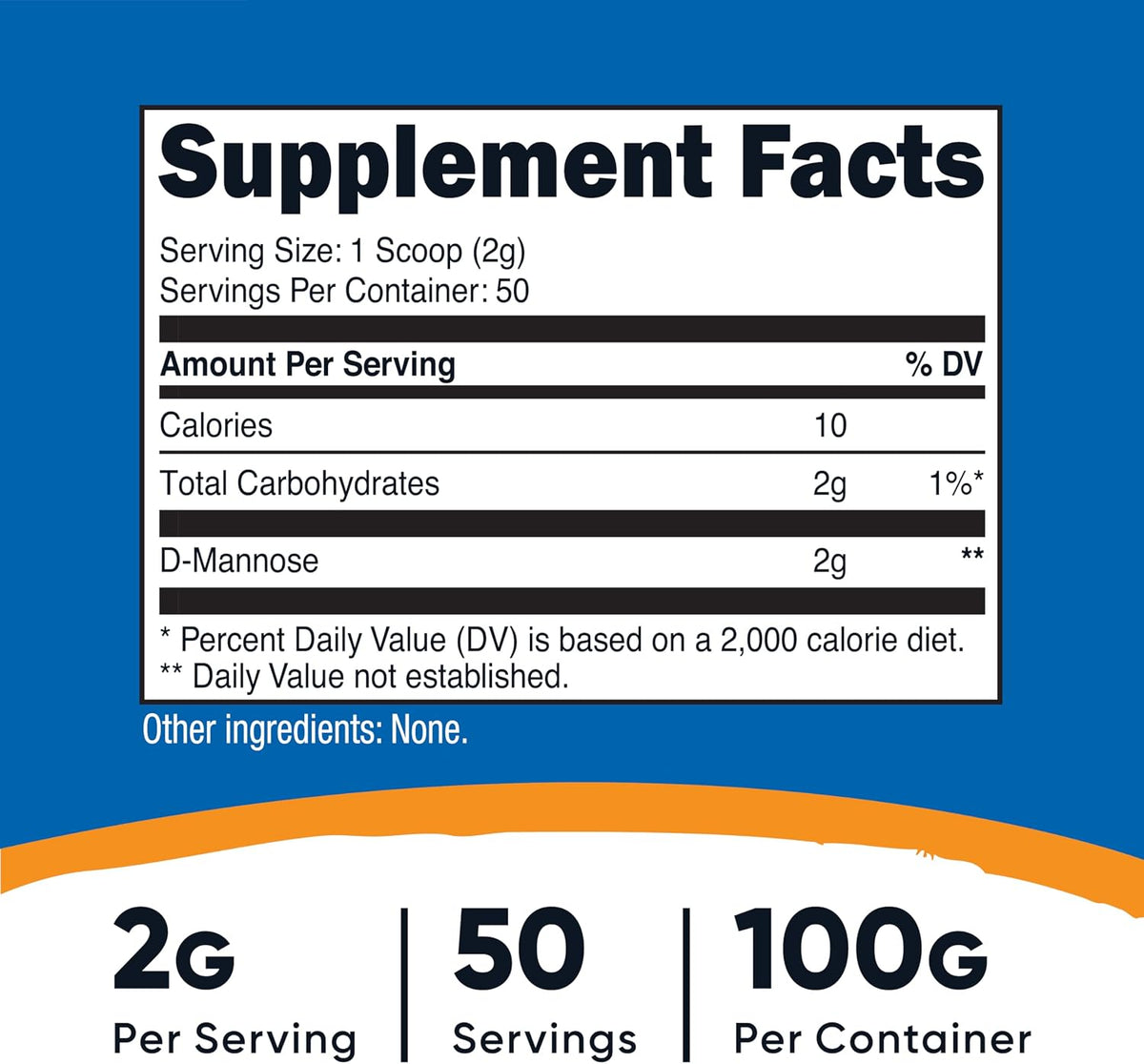 Nutricost D-Mannose Powder – 100g (50 Servings), Non-GMO, Gluten-free - görsel 2