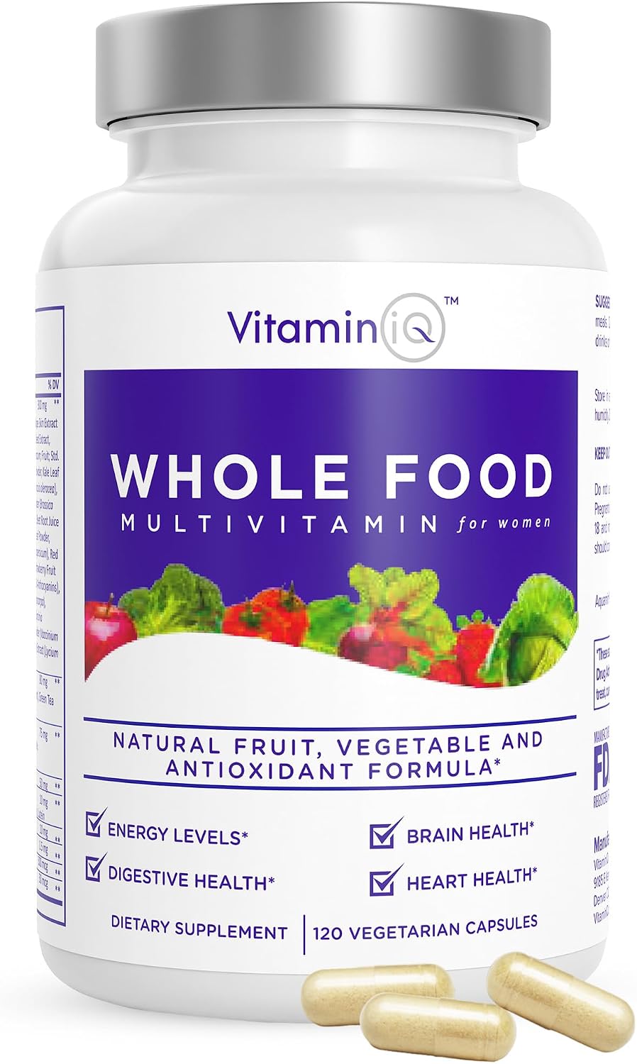 VitaminIQ Whole Food Multivitamin for Women (120 Vegetarian Capsules) - görsel 1