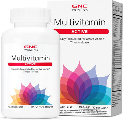 GNC Women’s Active Multivitamin Tablets - Complete Nutrition for Energy, Bone Health, and Immune Support (90 Tablets)