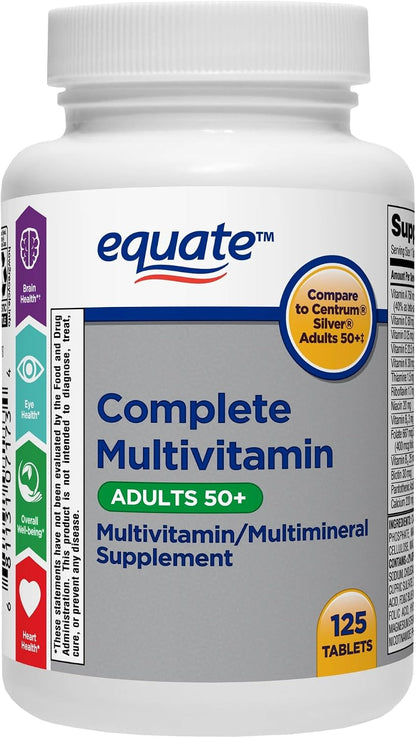 Equate Adult 50+ One Daily Complete Multivitamin, 125 Tablets
