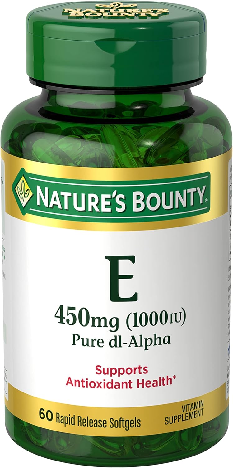 Nature's Bounty Vitamin E 1000 IU Softgels, 60 Count - görsel 1