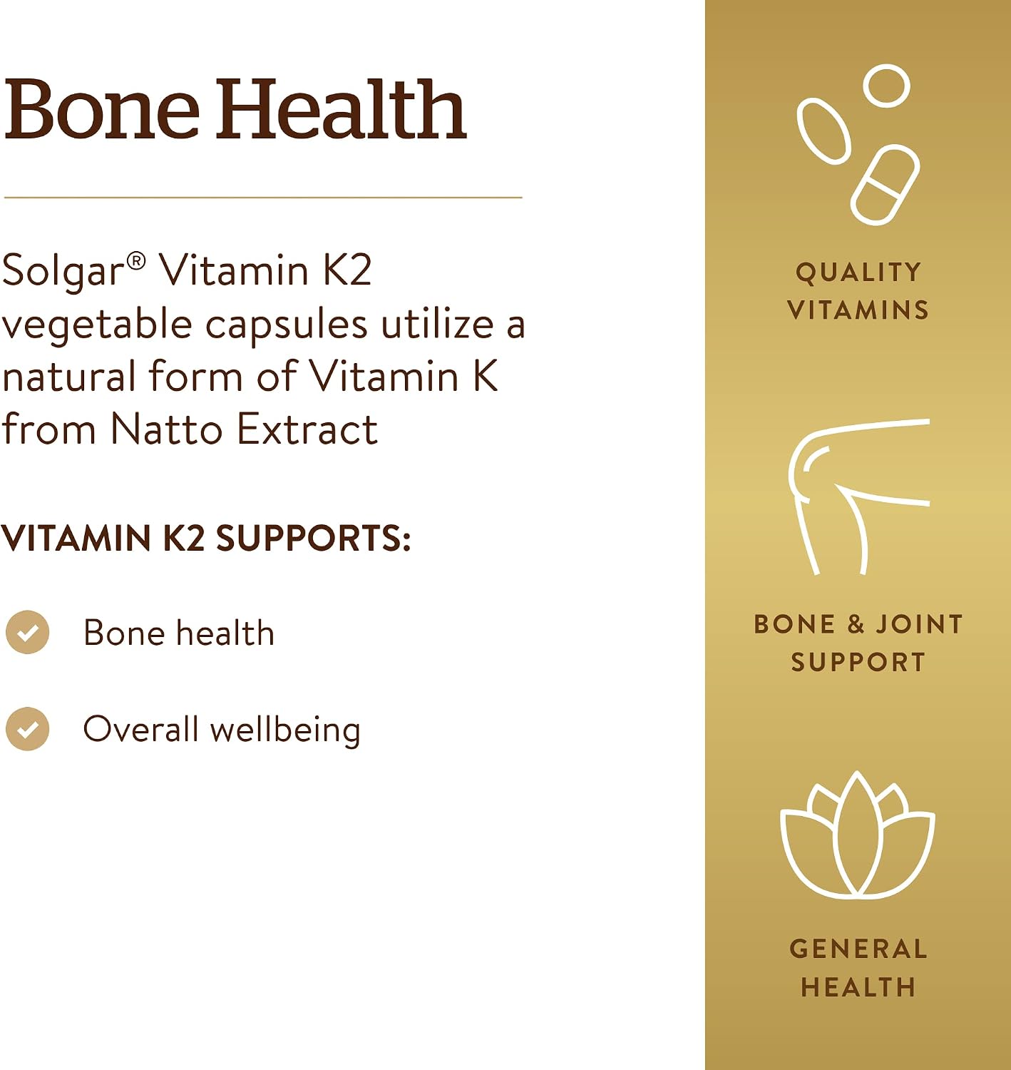 Solgar Naturally Sourced Vitamin K2 (MK-7) 100 mcg - 50 Vegetable Capsules - görsel 4