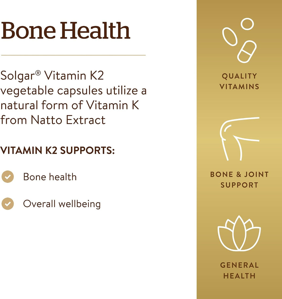Solgar Naturally Sourced Vitamin K2 (MK-7) 100 mcg - 50 Vegetable Capsules - görsel 4
