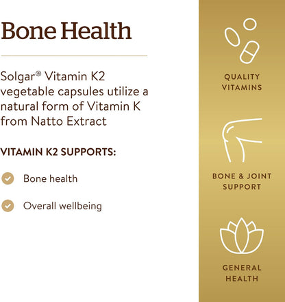 Solgar Naturally Sourced Vitamin K2 (MK-7) 100 mcg - 50 Vegetable Capsules