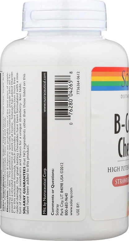 Solaray High Potency B-Complex Chewable, Natural Strawberry Flavour, 50 Chewables