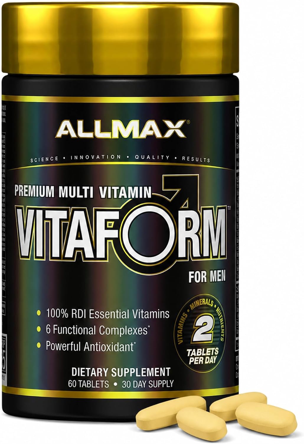 ALLMAX Nutrition Premium Vitaform, Performance Vitamin for Men, 60 Tablets - görsel 1