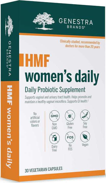 Genestra Brands HMF Women's Daily - Probiotic for Gastrointestinal and Urinary Tract Health, 30 Capsules