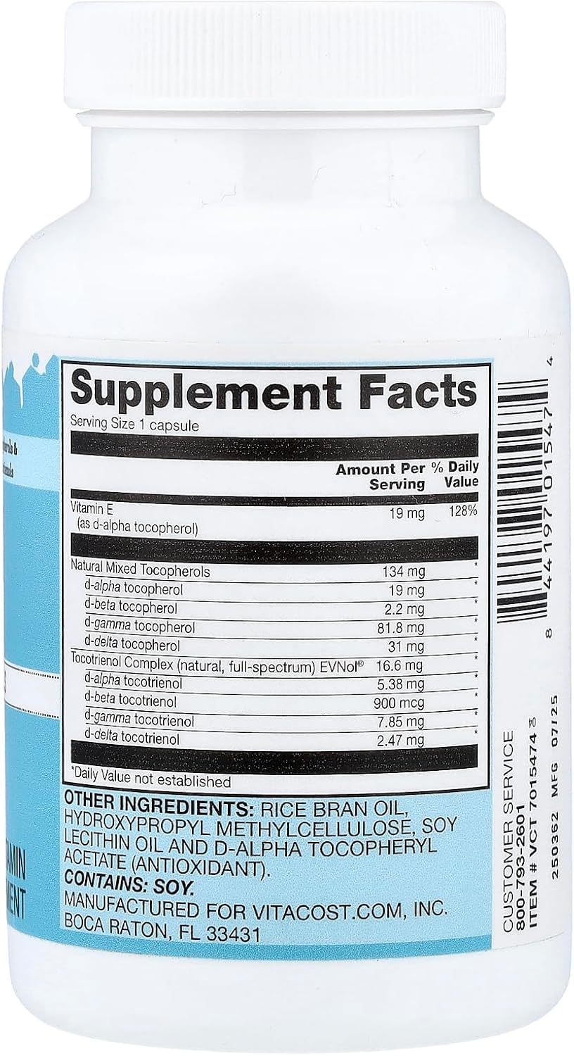 Vitacost Vitamin E & Tocotrienol Complex, 60 Liquid Capsules - görsel 2