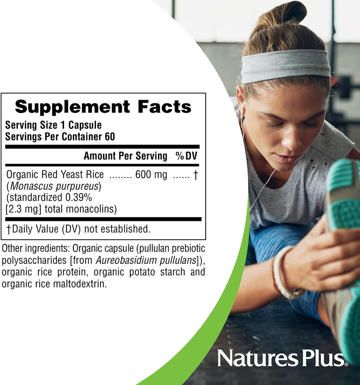 NaturesPlus Source of Life Garden Red Yeast Rice – 60 Capsules - görsel 4