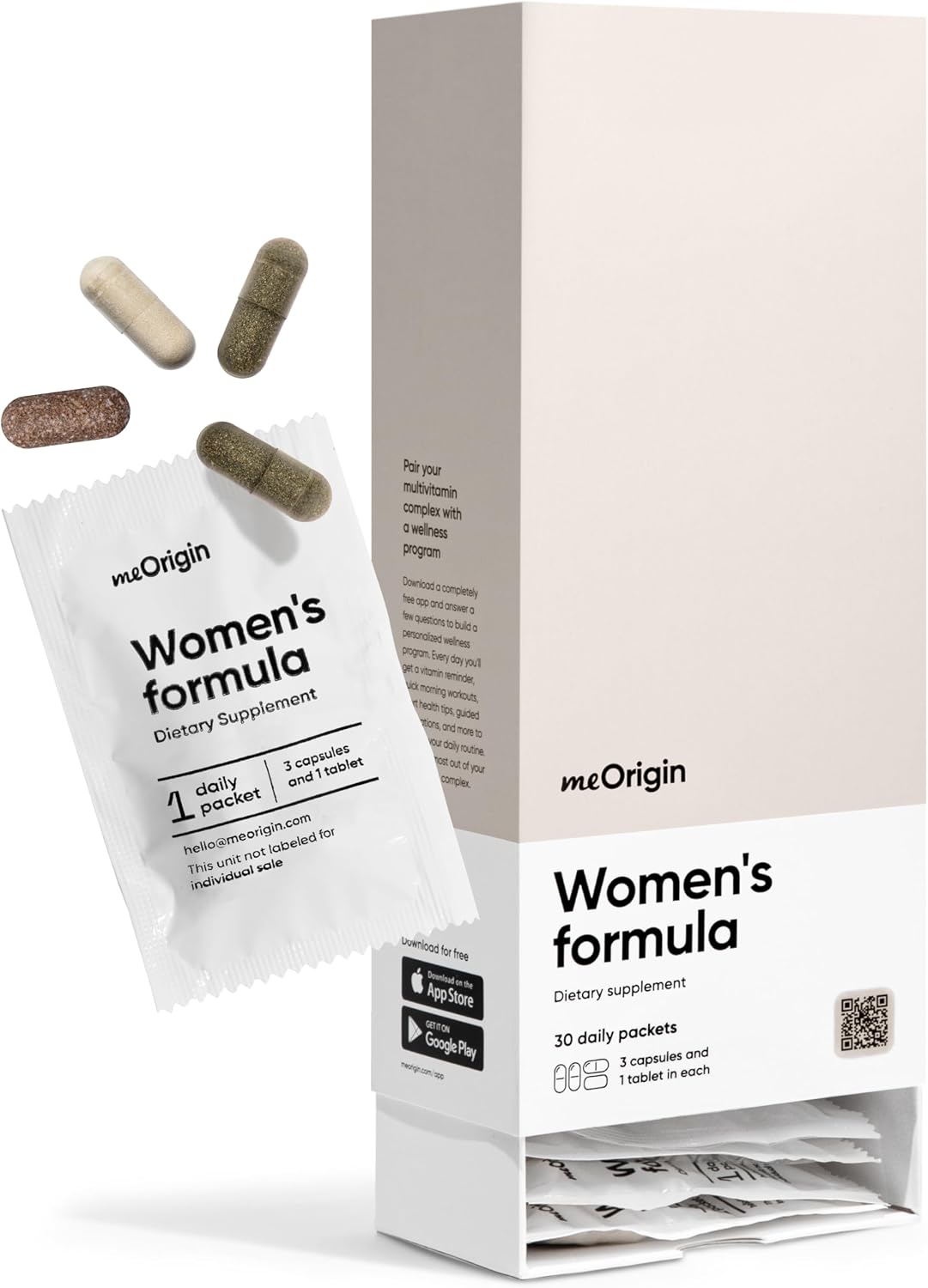 meOrigin Multivitamin for Women – All-in-One Supplement Complex with 77 Nutrients for Overall Health, Hair & Skin, Energy Support (30 Day Supply) - görsel 1