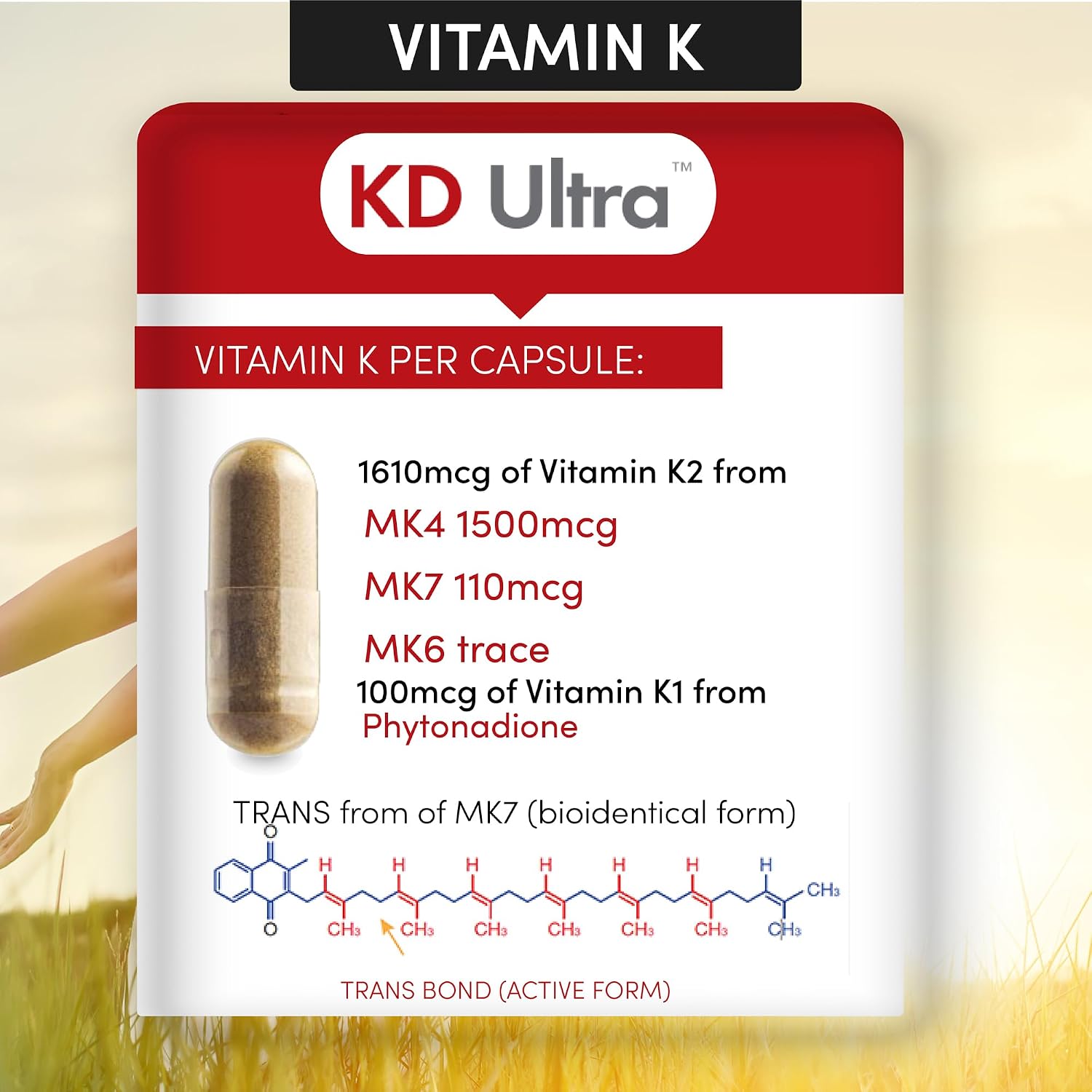 KD Ultra - Full Spectrum Vitamin K2 (MK-4,6,7,9) & Vegan D3, 90 Capsules - görsel 7