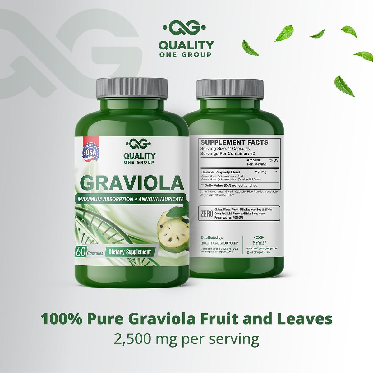 GRAVIOLA MAX - Pure Graviola Leaf Extract Supplement - Soursop (Annona muricata) - Immune Support & Antioxidants - görsel 5