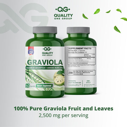 GRAVIOLA MAX - Pure Graviola Leaf Extract Supplement - Soursop (Annona muricata) - Immune Support & Antioxidants