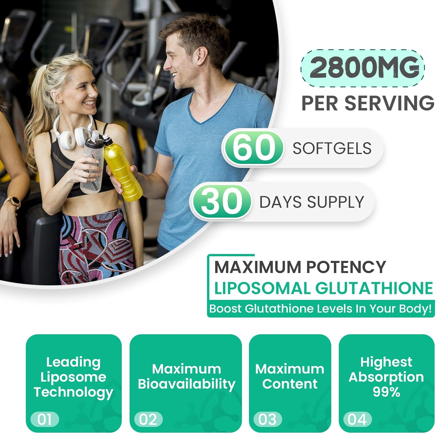 inGreens 2800 mg Liposomal Glutathione Food Supplement - görsel 4