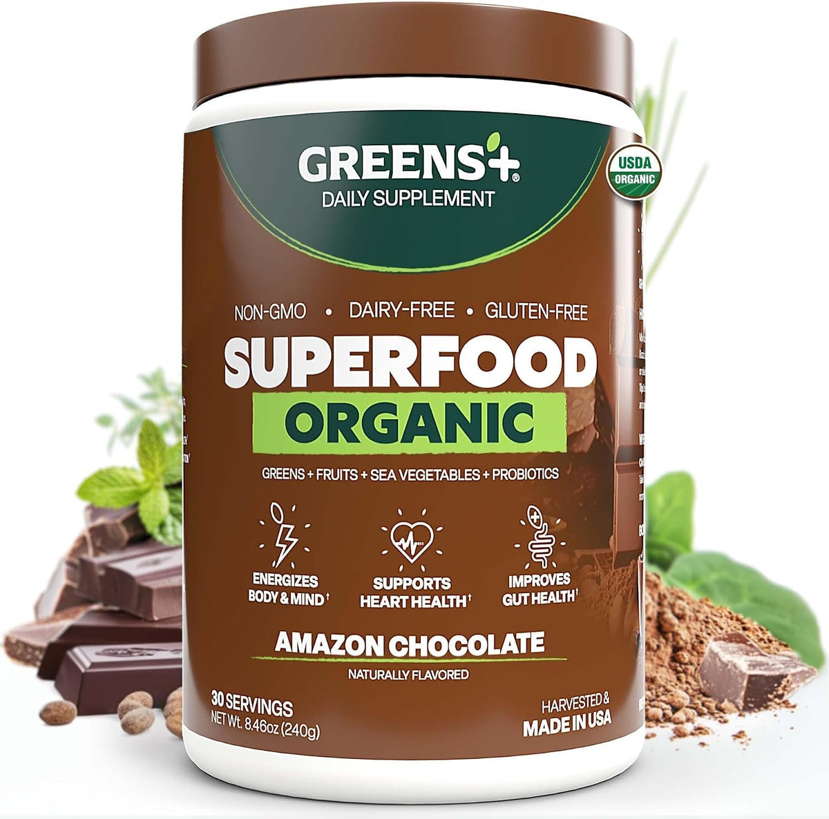 Greens+ Organic RAW Superfood Powder (240 g) - görsel 10