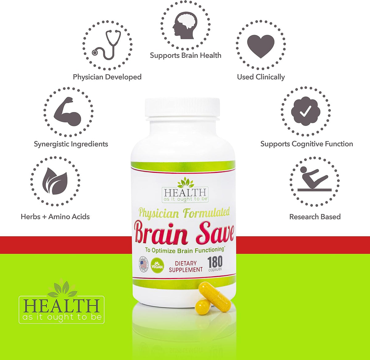 Health As It Ought To Be Brain Save – Synergistic Formulation: With ten different ingredients, the formula targets – Image 3