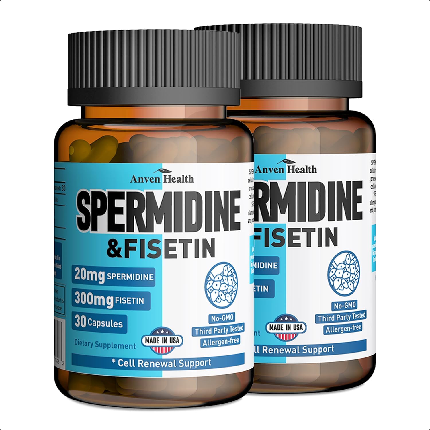 Spermidine & Fisetin Food Supplement - 20mg Spermidine & 300mg Fisetin per serving, 30 Vegetable Capsules - görsel 8
