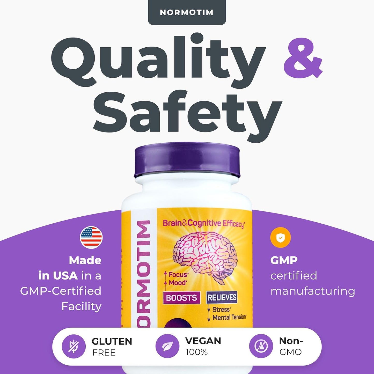 NORMOTIM – Calm & Focus Support – Lithium Ascorbate 5mg Fast-Dissolving Tablets with Vitamin C, B1 & B6 – Non-Drowsy Cognitive & Memory Support – Made in the USA – 60 Count - görsel 8