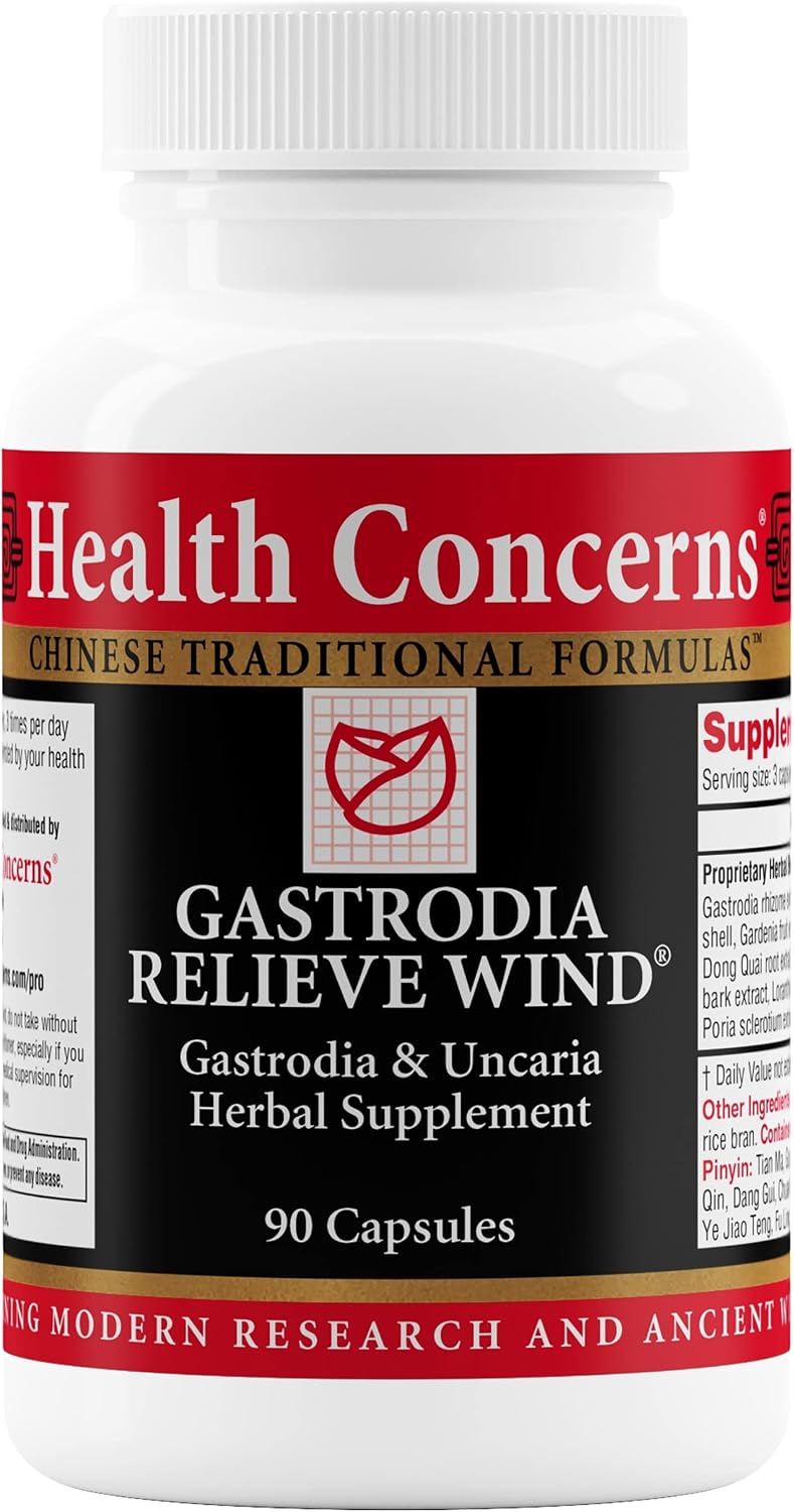 Health Concerns Gastrodia Relieve Wind – Chinese Herbal Formula for Headache, Dizziness & Liver Support – 90 Capsules - görsel 1