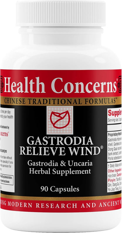 Health Concerns Gastrodia Relieve Wind – Chinese Herbal Formula for Headache, Dizziness & Liver Support – 90 Capsules