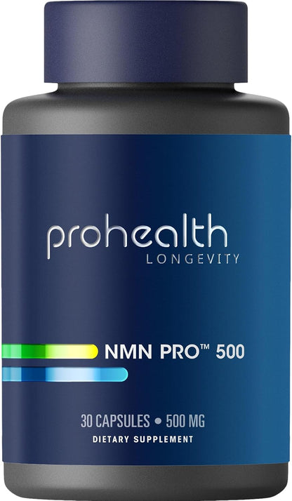 ProHealth NMN Pro 500 (30 Capsules) – Clinically Studied Uthever NMN, NAD+ Precursor for Cellular Energy & Healthy Ageing
