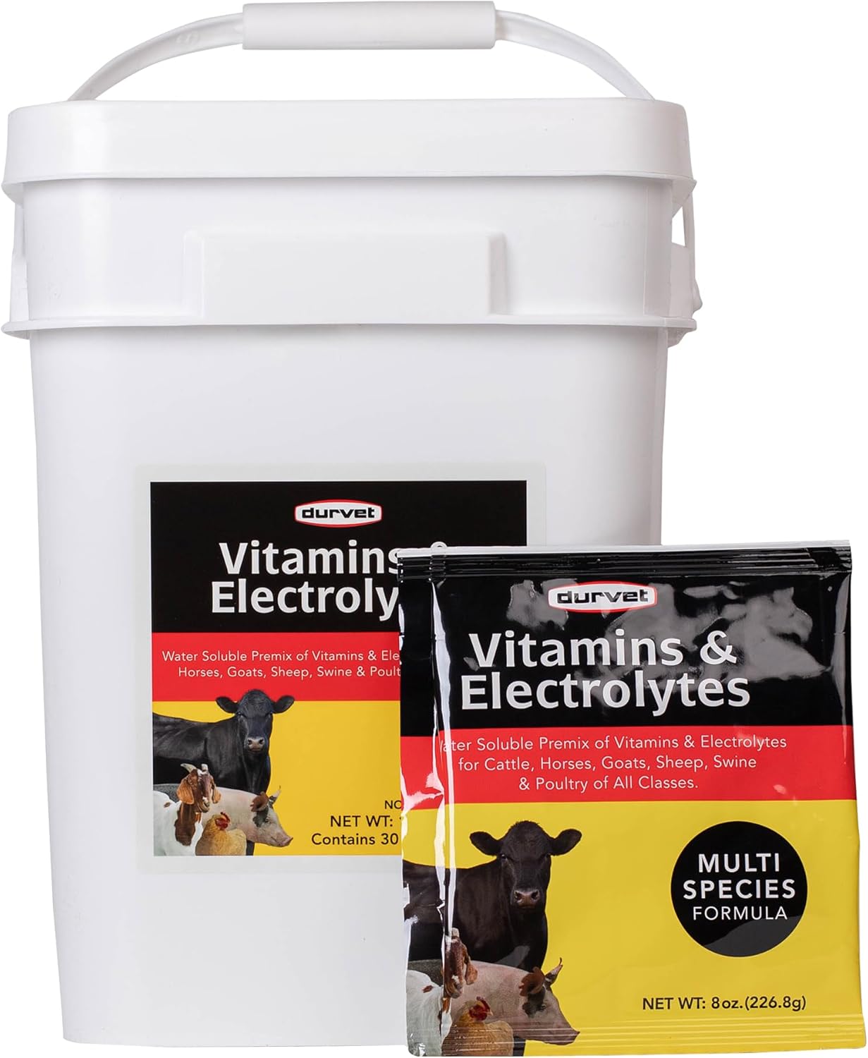 DURVET Vitamins & Electrolytes - Water Soluble Premix for Poultry & Livestock, 8 oz - görsel 1