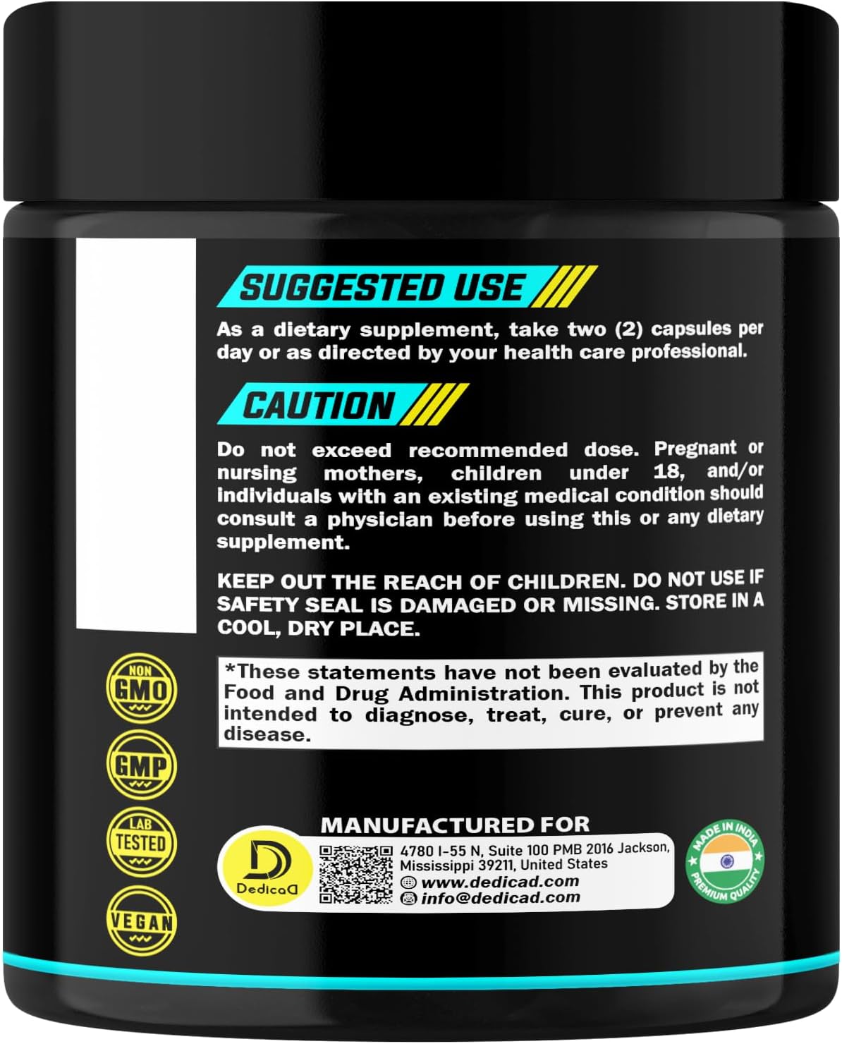 DEDICAD 1000mg Shilajit Capsules - 180 Count - Fulvic Acid & Mineral Supplement - görsel 8