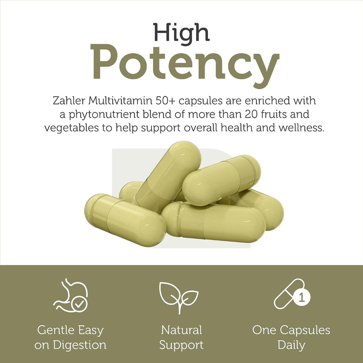 Zahler Multivitamin 50+, Iron-Free Formula + Lutein for Eye Health, 60 Capsules - görsel 5