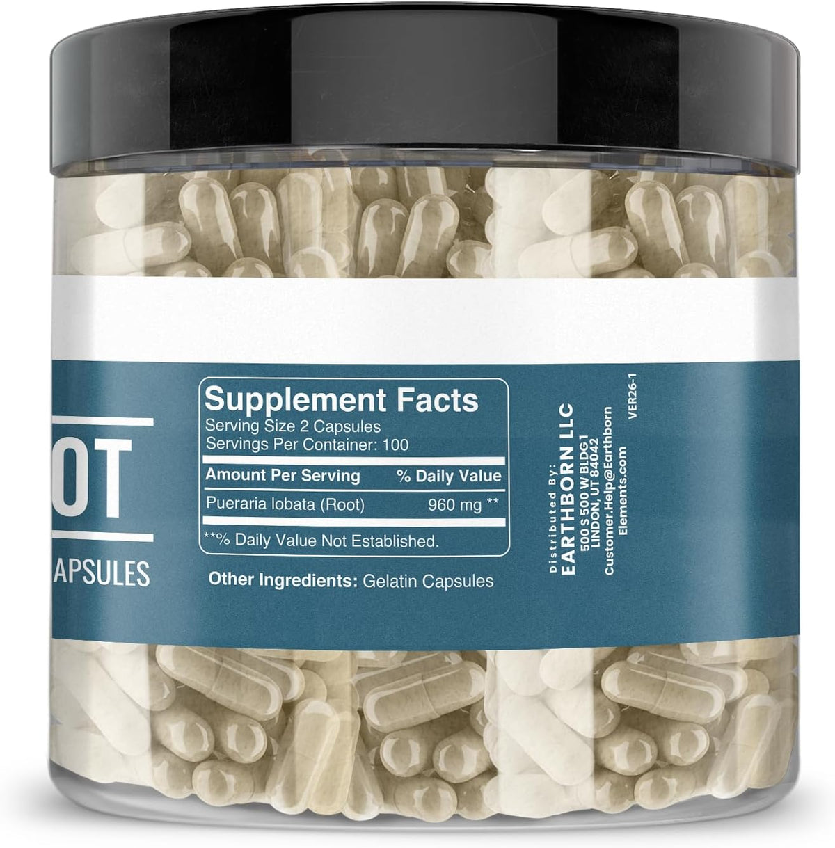 Earthborn Elements Kudzu Root 200 Capsules, Pure & Undiluted, No Additives - görsel 2