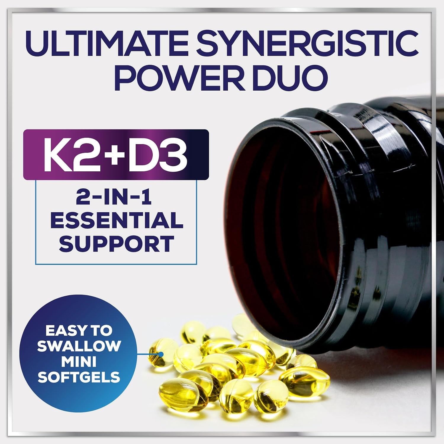 Hello Lovely! Vitamin D3 5000 IU with K2 MK-7 - 240 Soft Capsules - görsel 3