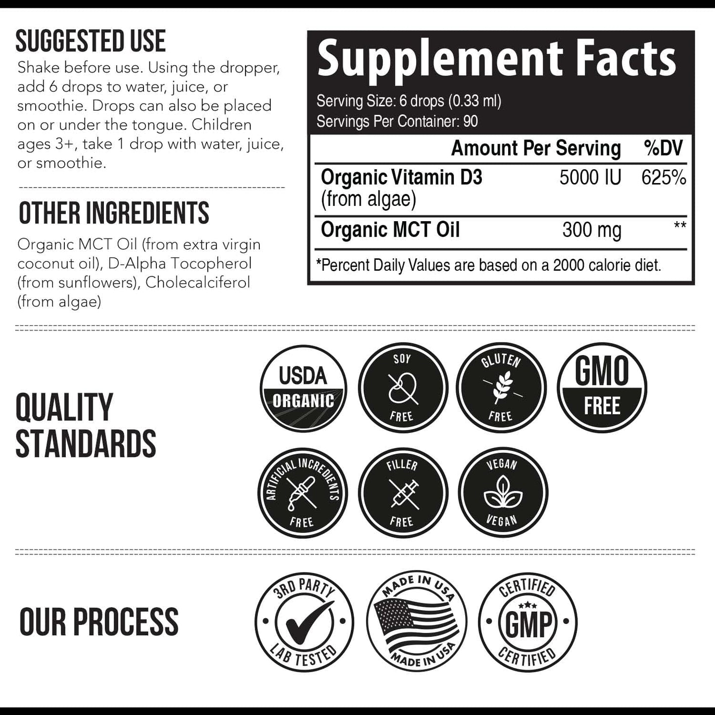 Plant-D3 Organic Vitamin D3 5000 IU - Vegan Sublingual Liquid Drops (30 ml) - görsel 7