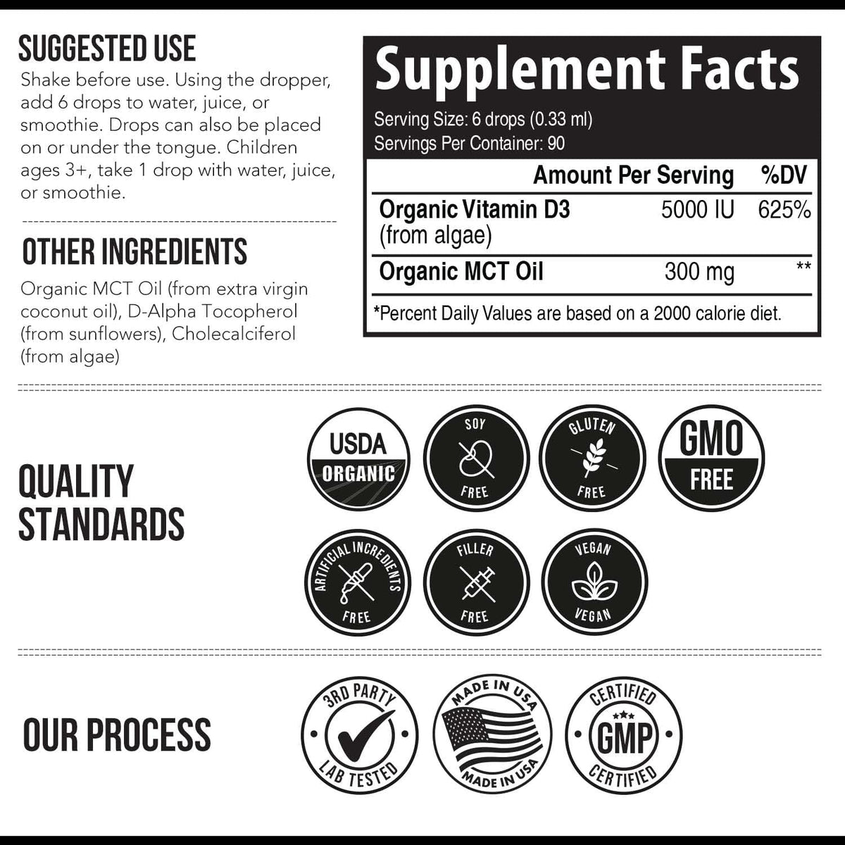 Plant-D3 Organic Vitamin D3 5000 IU - Vegan Sublingual Liquid Drops (30 ml) - görsel 7