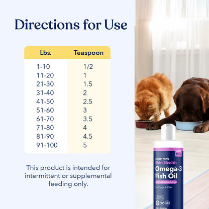 Salmon Oil for Dogs & Cats – Omega-3 Fish Oil Supplement for Skin, Coat, Joint & Heart Health – Natural, Sustainably Sourced Wild Alaskan Salmon, 473 ml