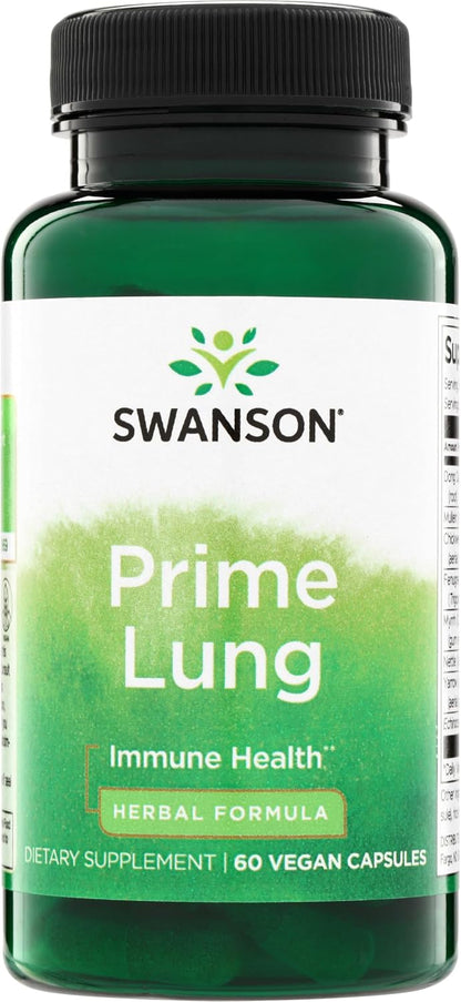 Swanson Prime Lung - Herbal Respiratory Support Supplement, 60 Vegetarian Capsules