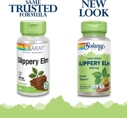 SOLARAY Slippery Elm Bark Capsules (Ulmus Rubra) 400 mg – 100 VegCaps