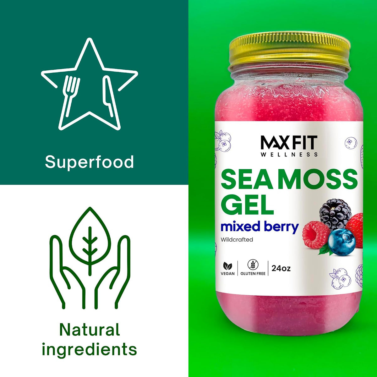 Sea Moss Gel (Mixed Berry) - 24 oz - görsel 3