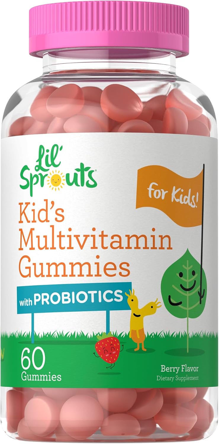 Carlyle Kids Multivitamin Gummies with Probiotics - 60 Chewables - Berry Flavour - Vegetarian, Non-GMO, Gluten-free Children's Supplement - görsel 1