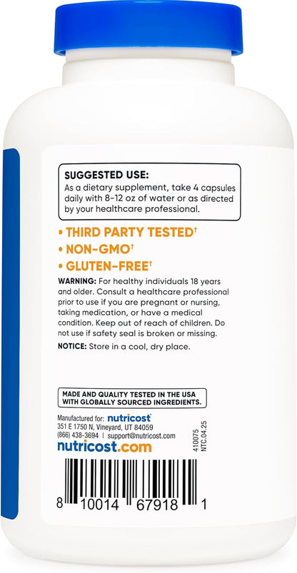 Nutricost D-Aspartic Acid Capsules – 3000mg per Serving, 180 Capsules per Bottle (2 Pack)