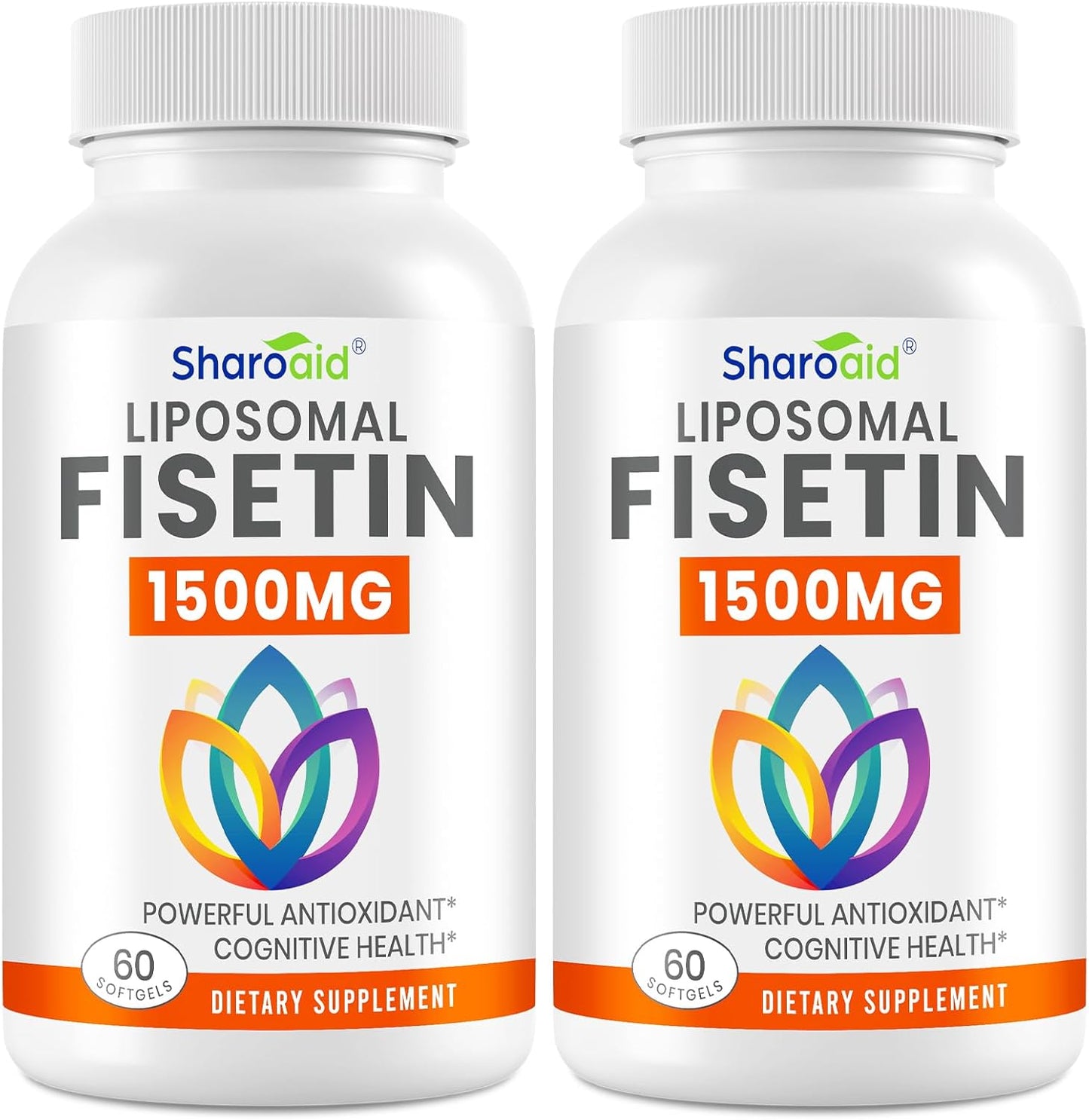1500mg Fisetin Supplements - Powerful Absorption with Liposomal Delivery, 98% Pure Fisetin, Polyphenol Antioxidant for Healthy Ageing, Non-GM - 2 Bottles, 120 Softgels for Adults - görsel 1