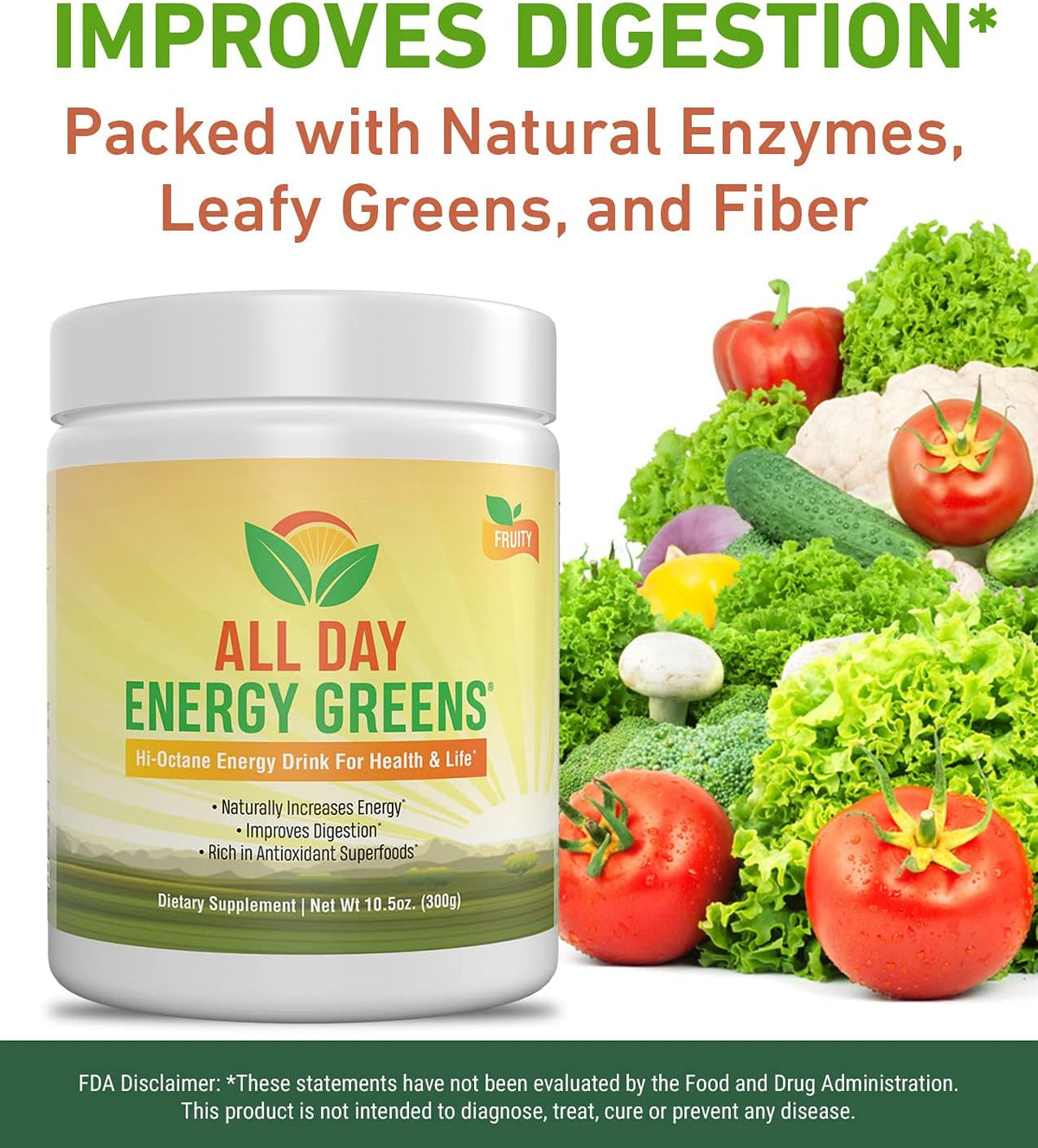 IVL All Day Energy Greens - Super Greens Powder, Fruity Flavour - görsel 4