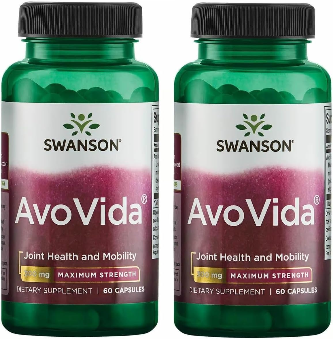 Swanson AvoVida Joint Health Food Supplement - Avocado & Soya Phytosterols, 60 Capsules (2 Pack) - görsel 1